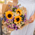 Ramo de Girasoles para Boda con margaritas