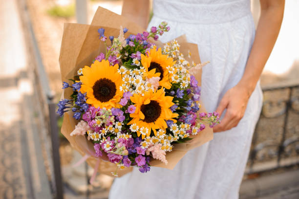 Ramo de Girasoles para Boda con margaritas