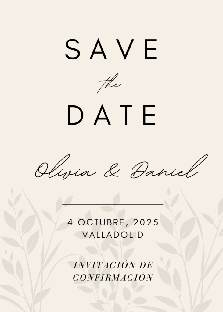 SAVE THE DATE, INVITACIÓN DIGITAL, invitación diy