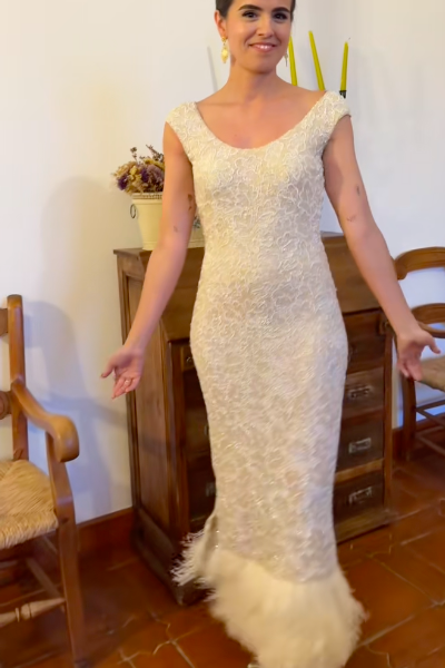 estido novia seda, vestido novia encaje, vestido novia transperancias, vestido novia personalizado, vestido novia con cola, vestido novia palabra de honor, vestido caprile, exposición caprile, lorenzo caprile, vestdio novia barato, vestido novia lowcost